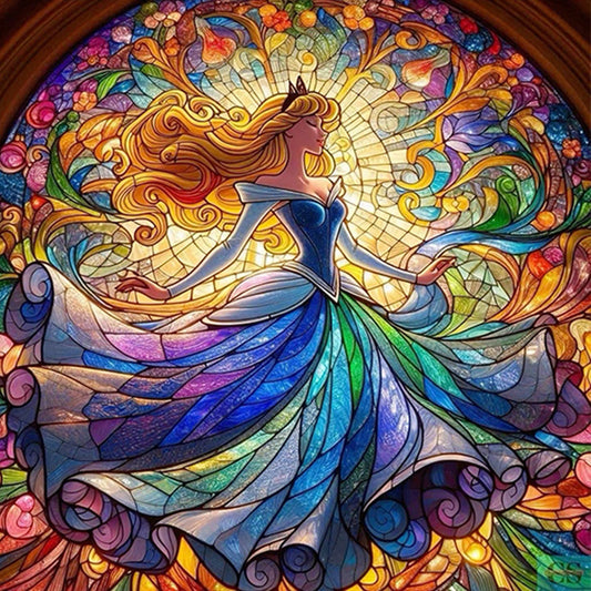 Sleeping Beauty Glass Painting - Full AB Round Drill Diamond Painting 40*40CM