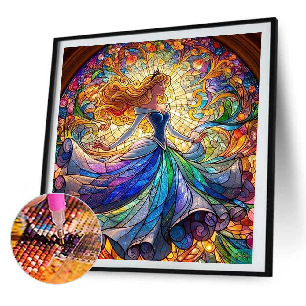 Sleeping Beauty Glass Painting - Full AB Round Drill Diamond Painting 40*40CM