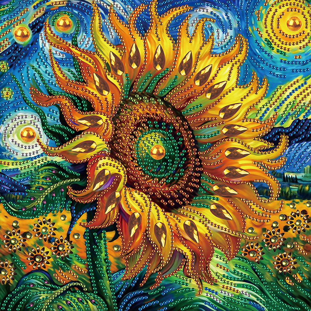 4 Pcs Flowers - Special Shaped Drill Diamond Painting 30*30CM