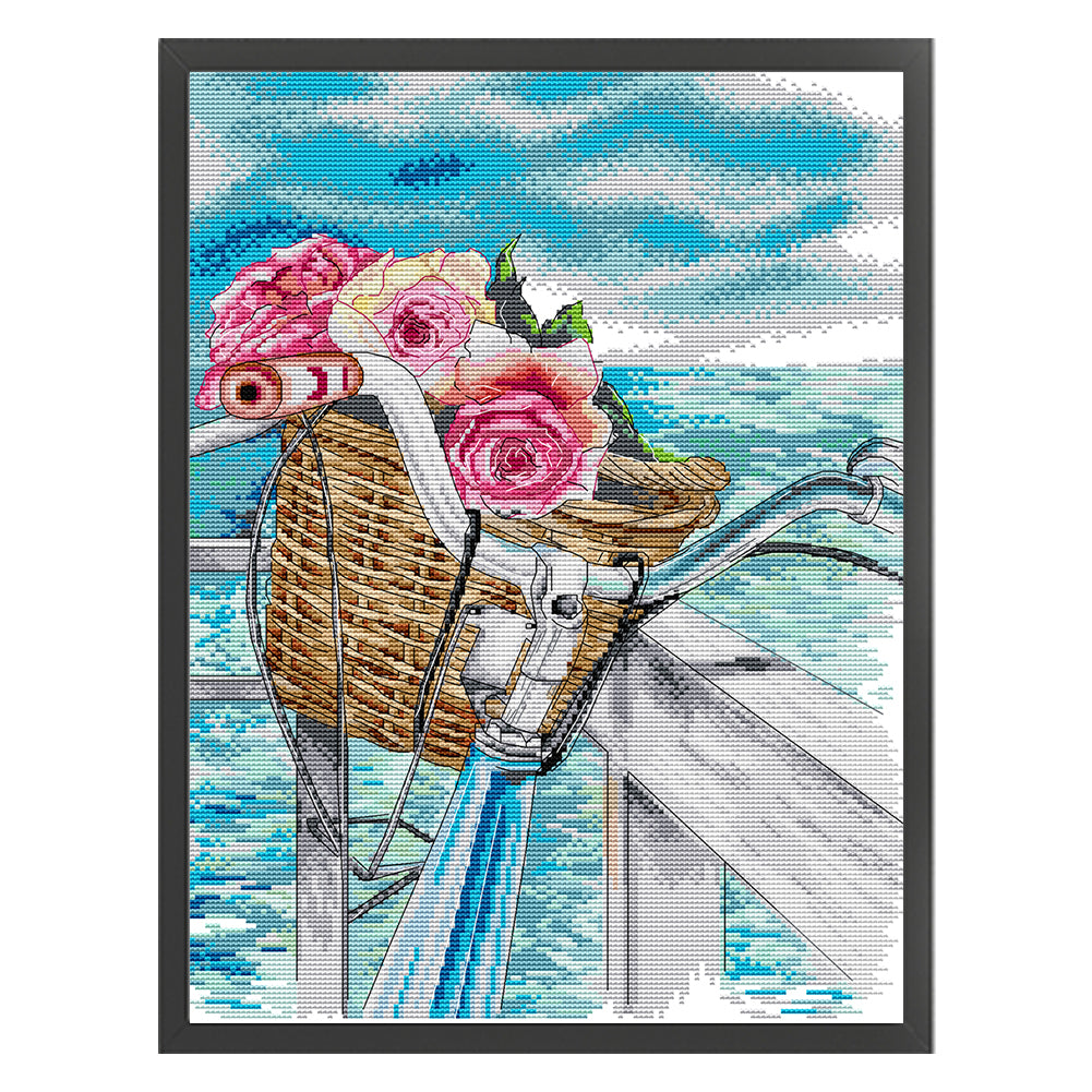 Seaside Romance - 14CT Stamped Cross Stitch 33*44CM(Joy Sunday)