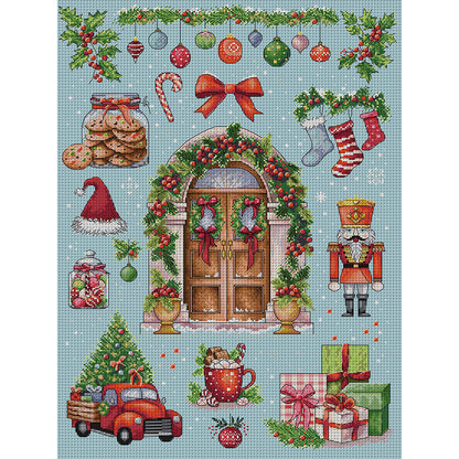 Christmas Cottage - 14CT Stamped Cross Stitch 46*61CM(Joy Sunday)