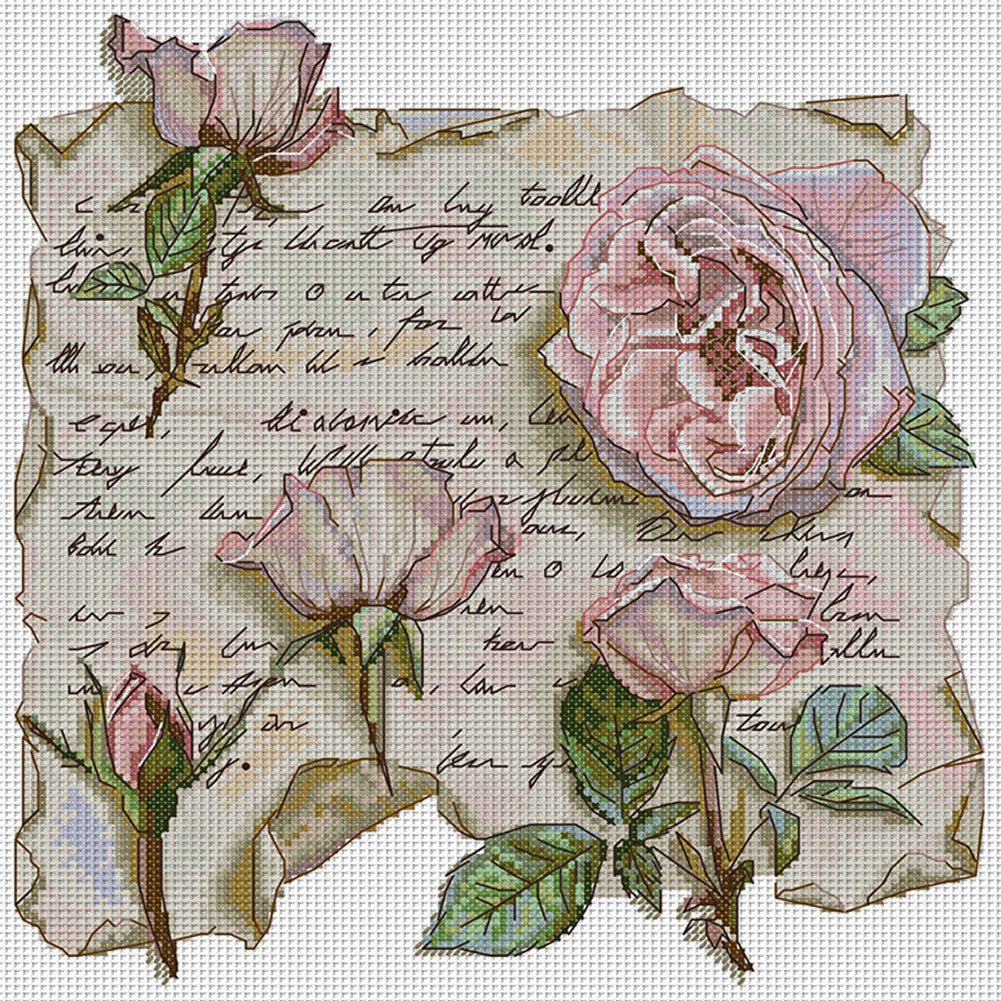 Love Letter From A Rose - 14CT Stamped Cross Stitch 31*32CM(Joy Sunday)