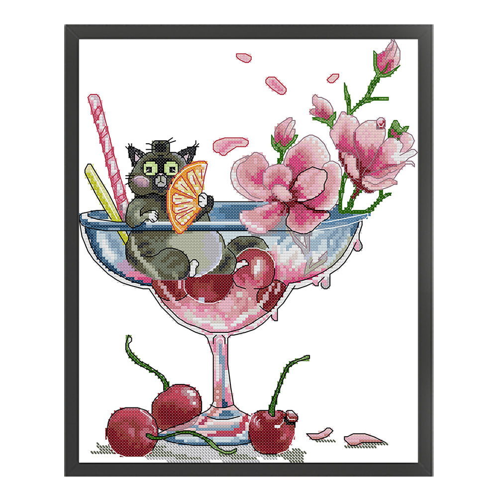 This Is Lying Flat - 14CT Stamped Cross Stitch 28*34CM(Joy Sunday)
