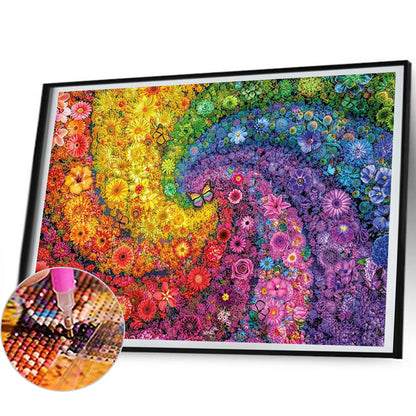 Flower Swirl - Full Square Drill Diamond Painting 50*35CM
