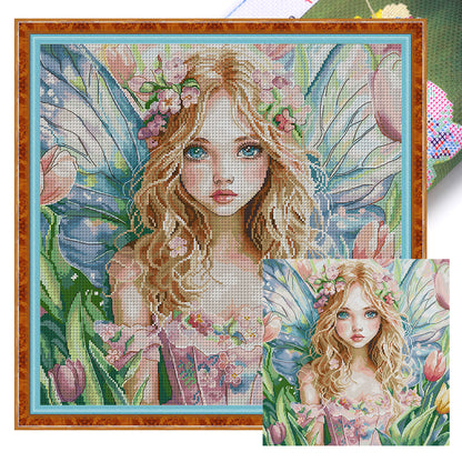 Butterfly Fairy 16 - 14CT Stamped Cross Stitch 44*44CM(Joy Sunday)