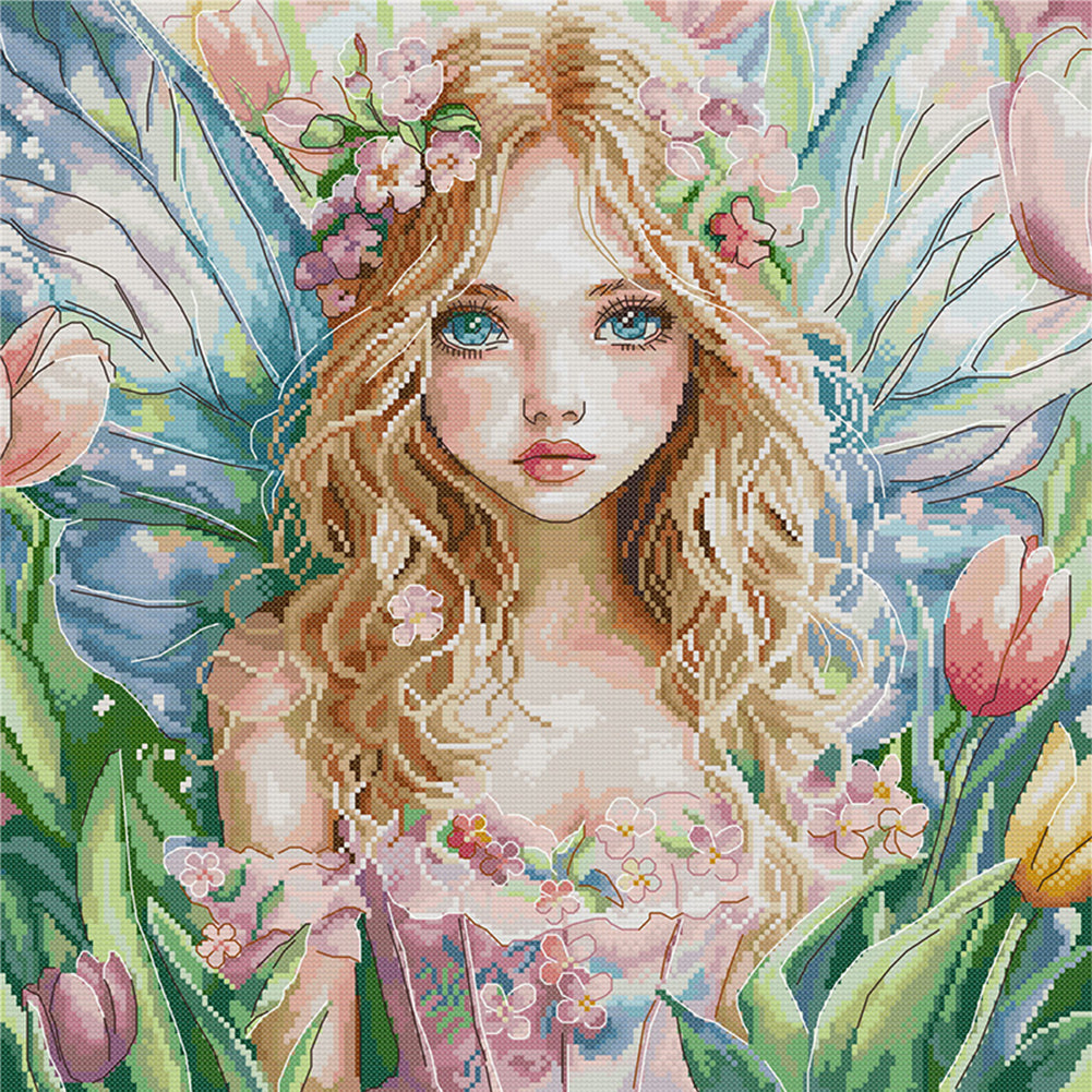 Butterfly Fairy 16 - 14CT Stamped Cross Stitch 44*44CM(Joy Sunday)