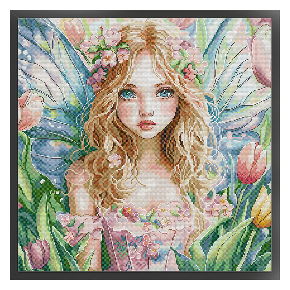 Butterfly Fairy 16 - 14CT Stamped Cross Stitch 44*44CM(Joy Sunday)