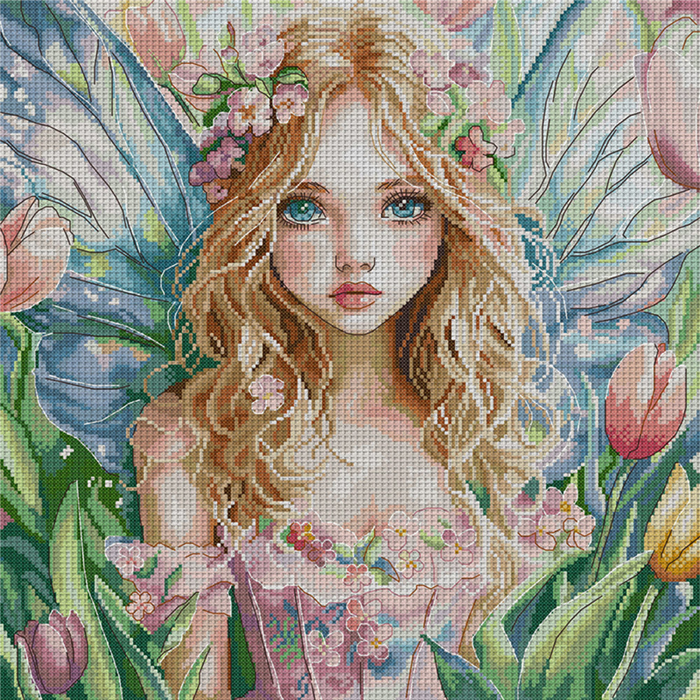 Butterfly Fairy 16 - 14CT Stamped Cross Stitch 44*44CM(Joy Sunday)