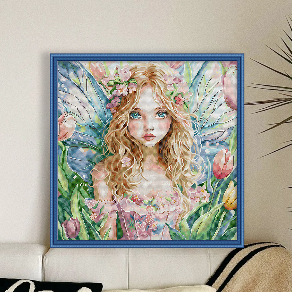 Butterfly Fairy 16 - 14CT Stamped Cross Stitch 44*44CM(Joy Sunday)