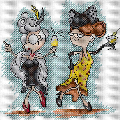 Two Old Naughty Boys 2 - 14CT Stamped Cross Stitch 17*17CM(Joy Sunday)