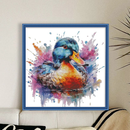 Watercolor Duckling - 14CT Stamped Cross Stitch 50*50CM(Fairy Brand)