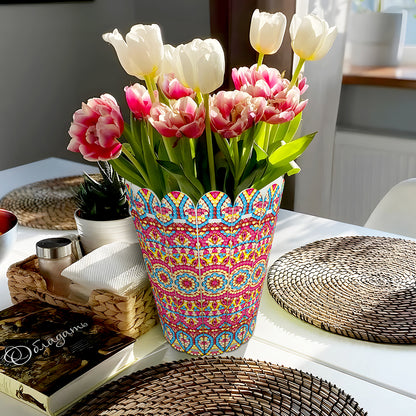 Diamond Painting Flower Vase Rhinestones Desktop Ornaments for Home Office Decor