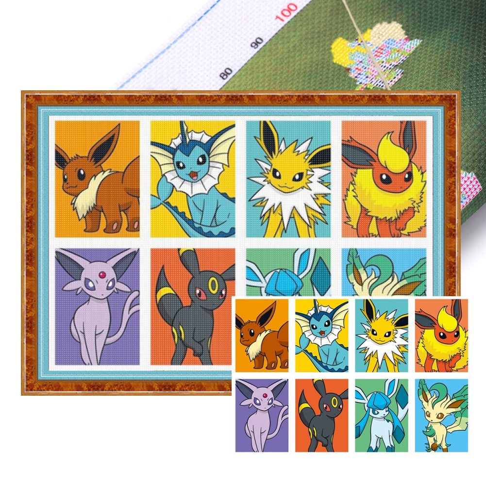 Pokémon - 11CT Stamped Cross Stitch 60*40CM