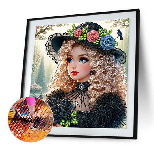 Elegant Little Girl - Special Shaped Drill Diamond Painting 30*30CM