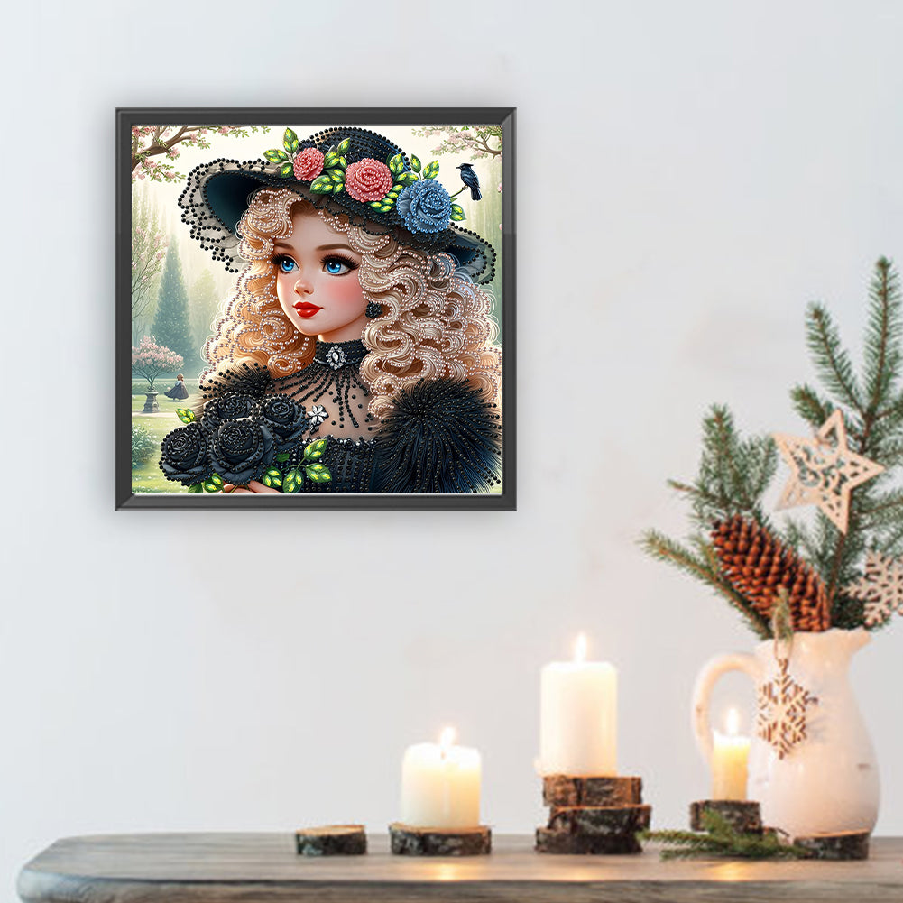 Elegant Little Girl - Special Shaped Drill Diamond Painting 30*30CM