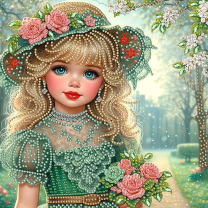Elegant Little Girl - Special Shaped Drill Diamond Painting 30*30CM