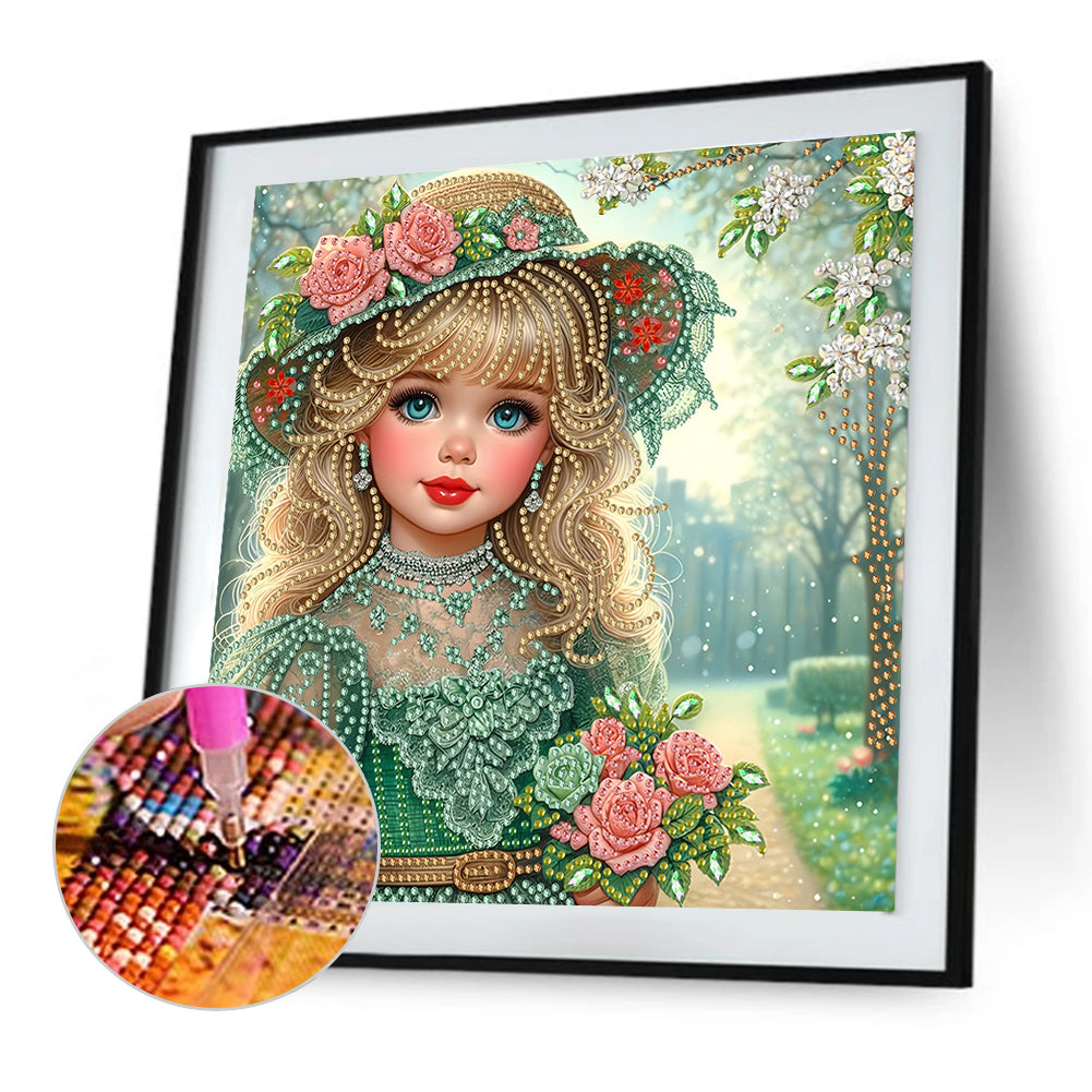 Elegant Little Girl - Special Shaped Drill Diamond Painting 30*30CM