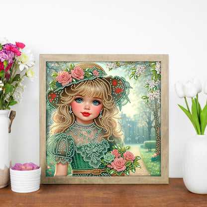 Elegant Little Girl - Special Shaped Drill Diamond Painting 30*30CM