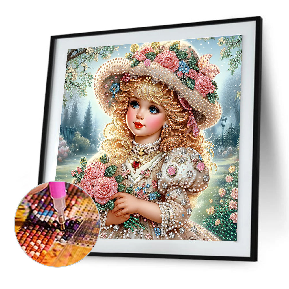 Elegant Little Girl - Special Shaped Drill Diamond Painting 30*30CM