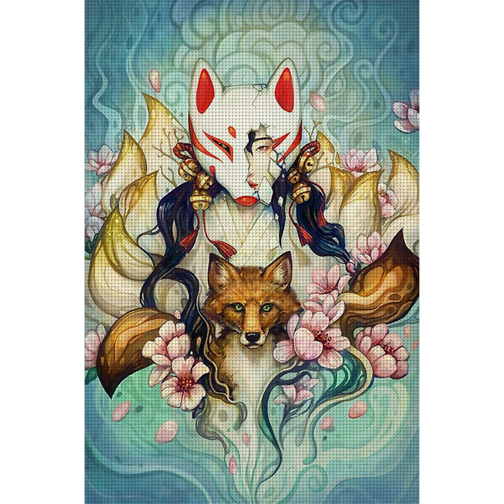 Japanese Fox - 11CT Stamped Cross Stitch 50*75CM