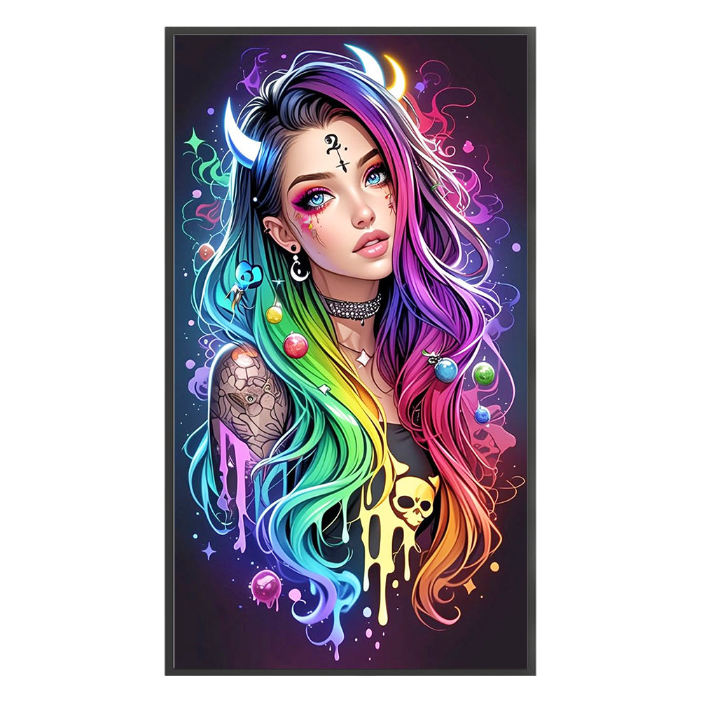 Cool Girl - 11CT Stamped Cross Stitch 40*70CM