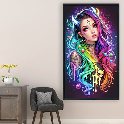 Cool Girl - 11CT Stamped Cross Stitch 40*70CM