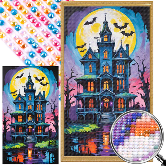 Mysterious Horror House - Full AB Round Drill Diamond Painting 40*70CM