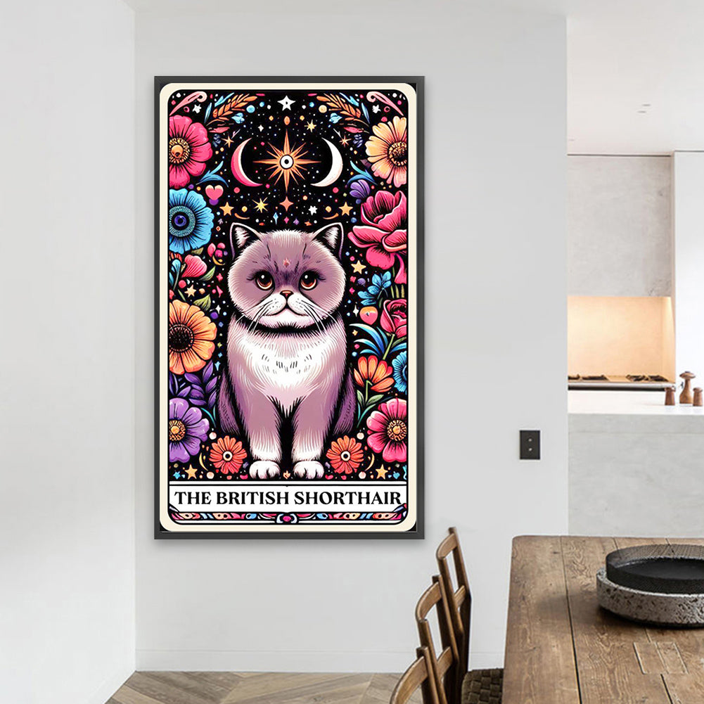 British Shorthair Cat - Full AB Round Drill Diamond Painting 40*70CM