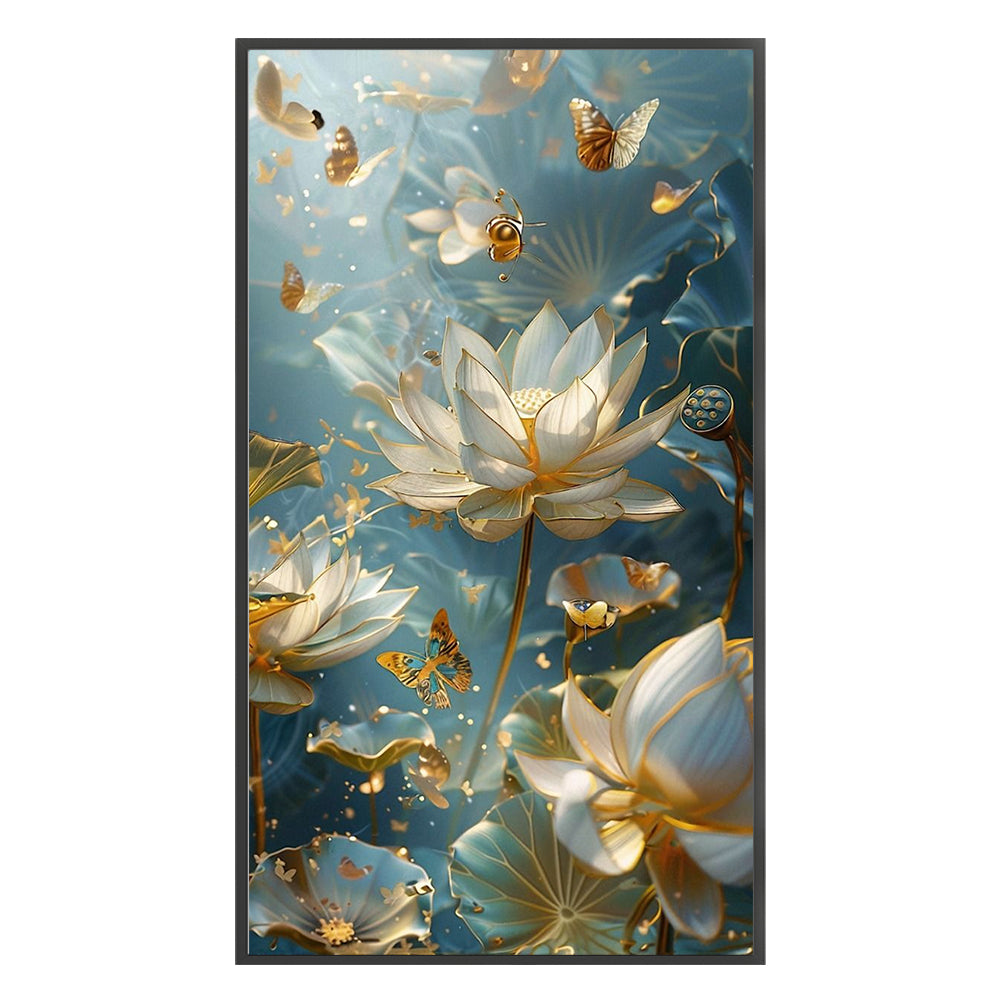 Lotus - 11CT Stamped Cross Stitch 40*70CM