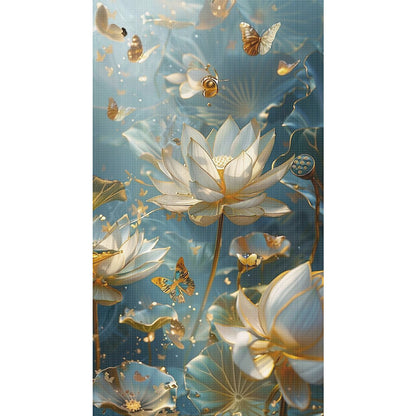 Lotus - 11CT Stamped Cross Stitch 40*70CM