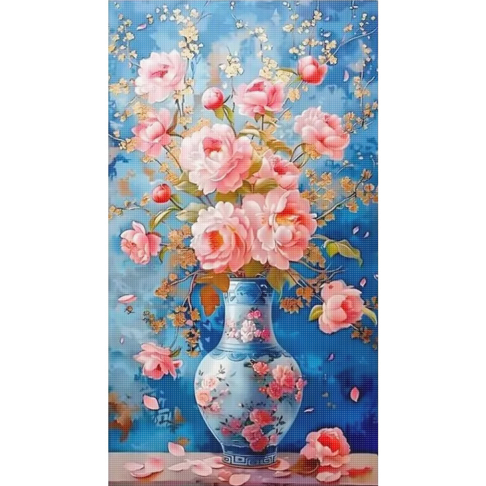 Vase - 11CT Stamped Cross Stitch 40*70CM