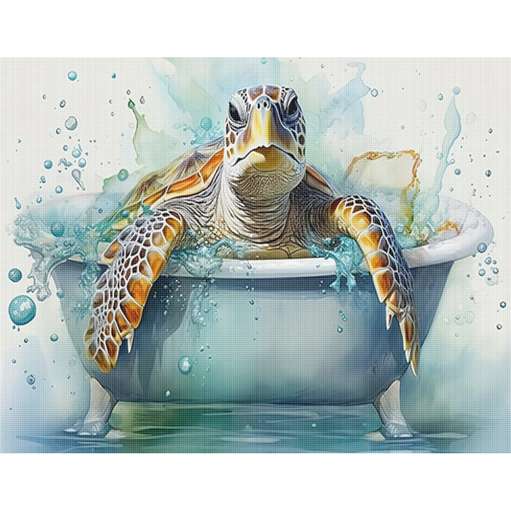 Turtle Bathing - 11CT Stamped Cross Stitch 50*40CM