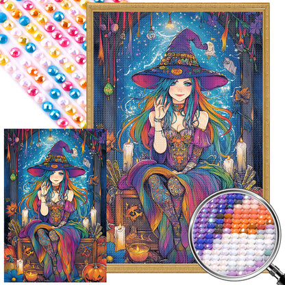 Magic Witch - Full AB Round Drill Diamond Painting 40*60CM