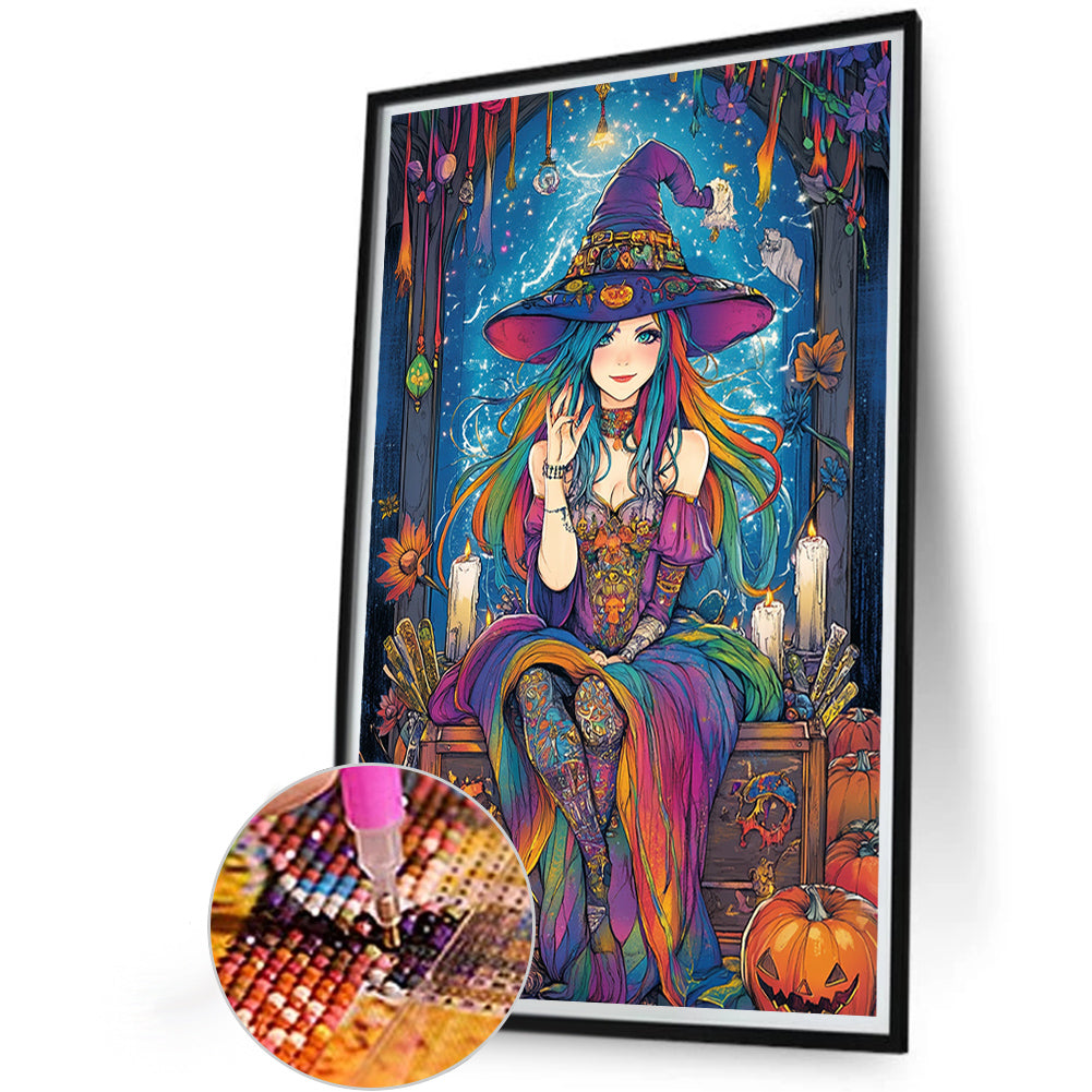 Magic Witch - Full AB Round Drill Diamond Painting 40*60CM