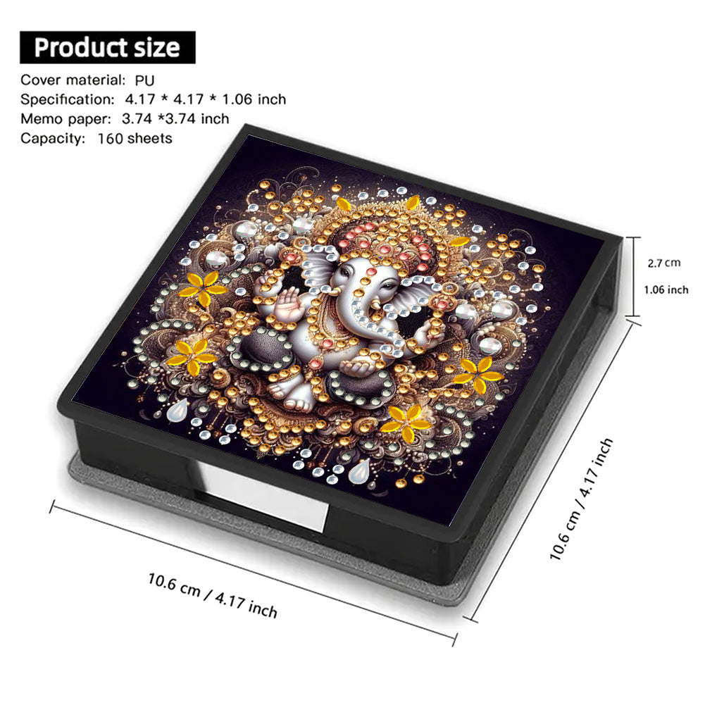 Leather 5D Diamond Painting Kit Note Box Diamond Art Notepad Box for Home Office