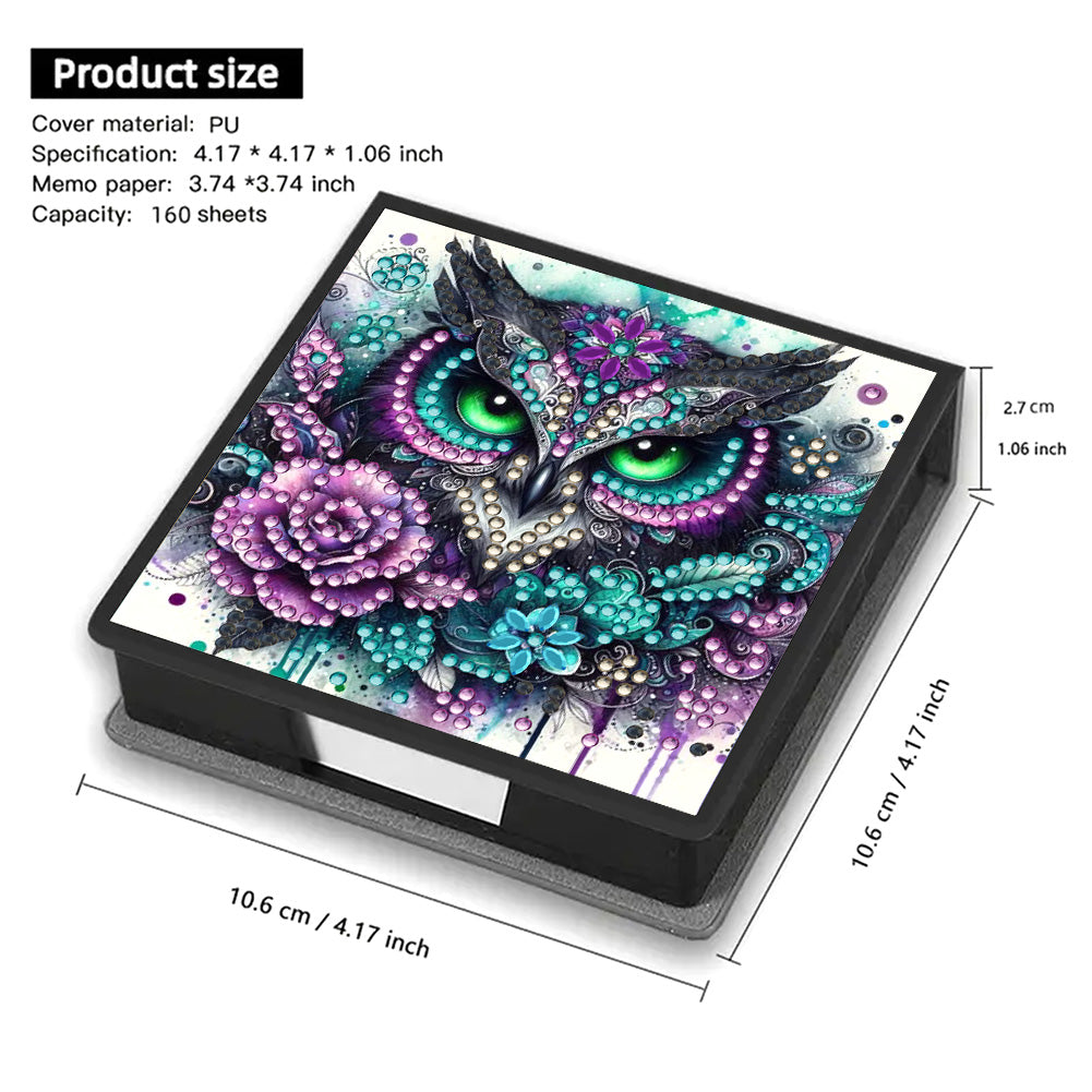 Leather 5D Diamond Painting Kit Note Box Diamond Art Notepad Box for Home Office