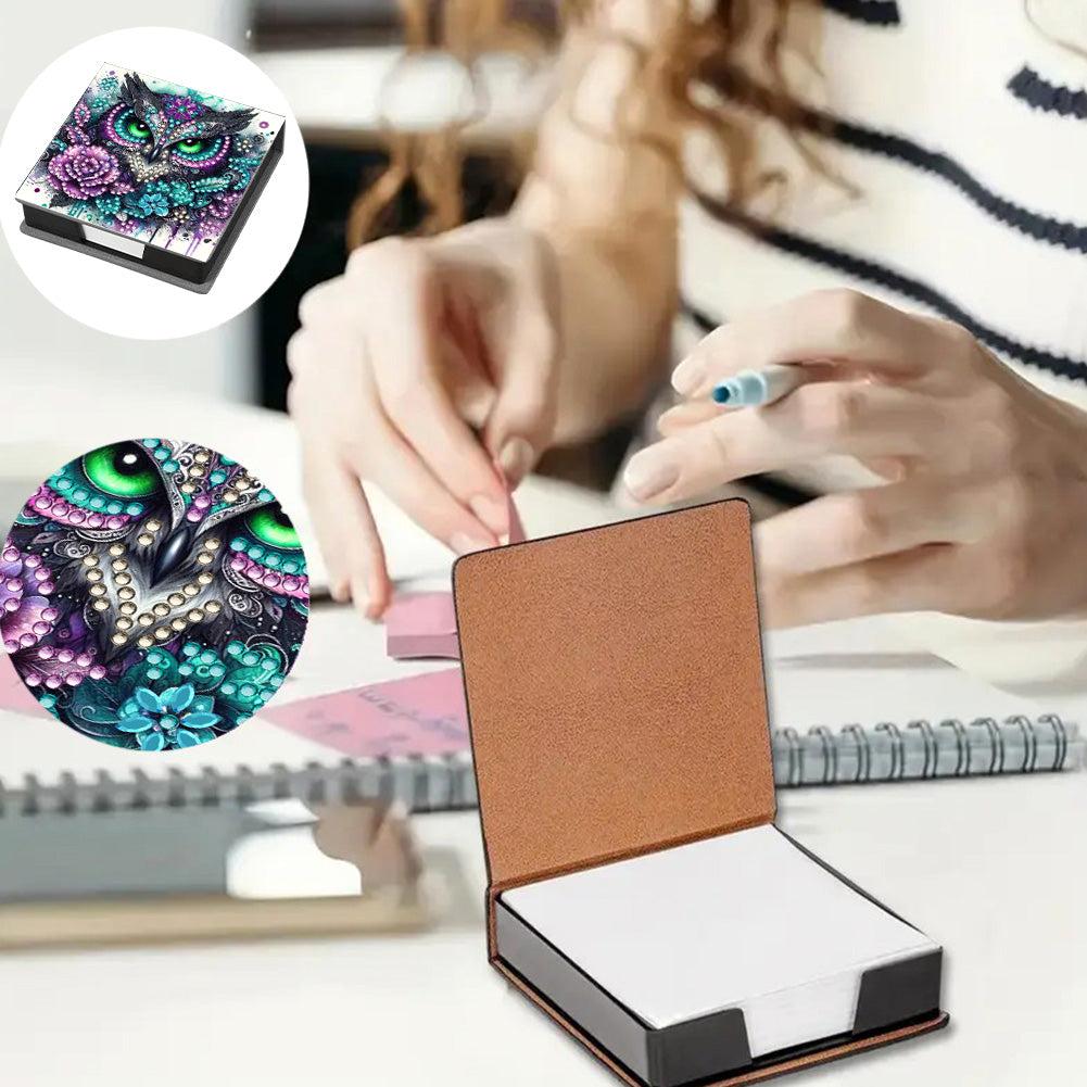 Leather 5D Diamond Painting Kit Note Box Diamond Art Notepad Box for Home Office