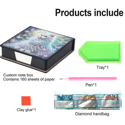 Leather 5D Diamond Painting Kit Note Box Diamond Art Notepad Box for Home Office