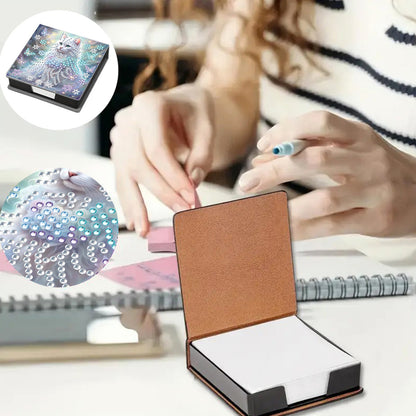 Leather 5D Diamond Painting Kit Note Box Diamond Art Notepad Box for Home Office