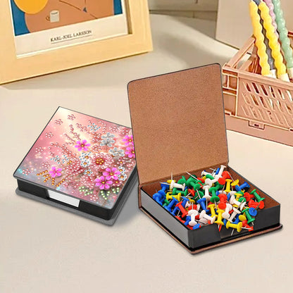 Leather 5D Diamond Painting Kit Note Box Diamond Art Notepad Box for Home Office