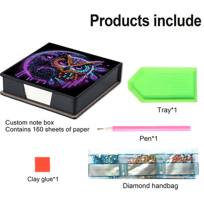 Leather 5D Diamond Painting Kit Note Box Diamond Art Notepad Box for Home Office