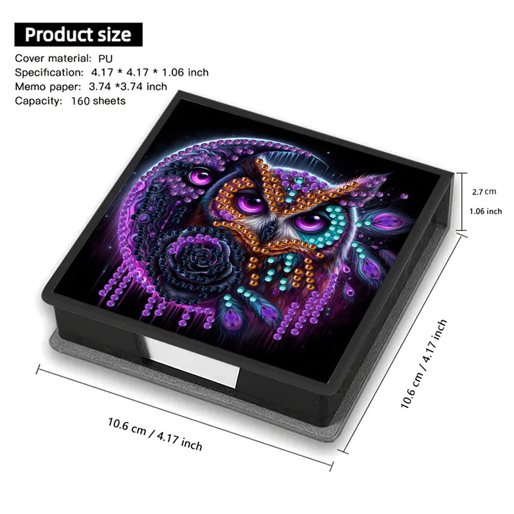 Leather 5D Diamond Painting Kit Note Box Diamond Art Notepad Box for Home Office