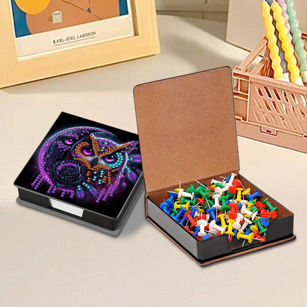 Leather 5D Diamond Painting Kit Note Box Diamond Art Notepad Box for Home Office