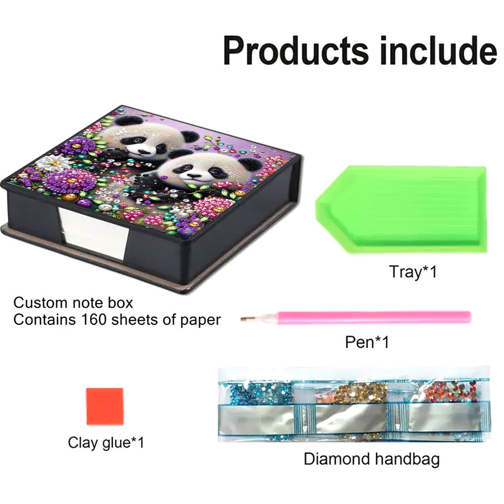 Leather 5D Diamond Painting Kit Note Box Diamond Art Notepad Box for Home Office