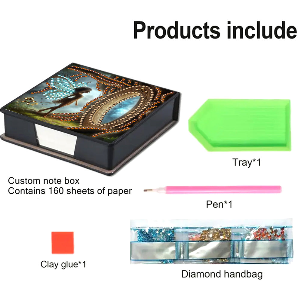 Leather 5D Diamond Painting Kit Note Box Diamond Art Notepad Box for Home Office