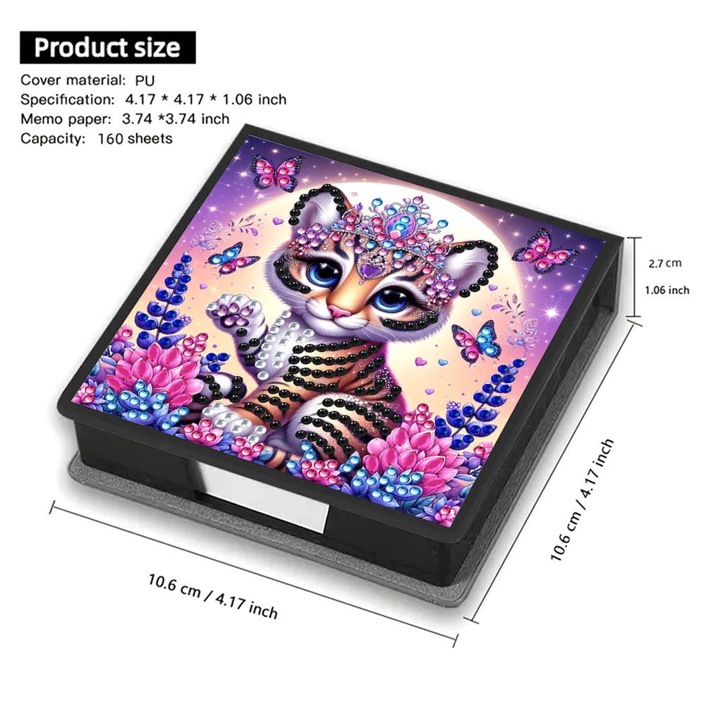 Leather 5D Diamond Painting Kit Note Box Diamond Art Notepad Box for Home Office