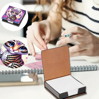 Leather 5D Diamond Painting Kit Note Box Diamond Art Notepad Box for Home Office