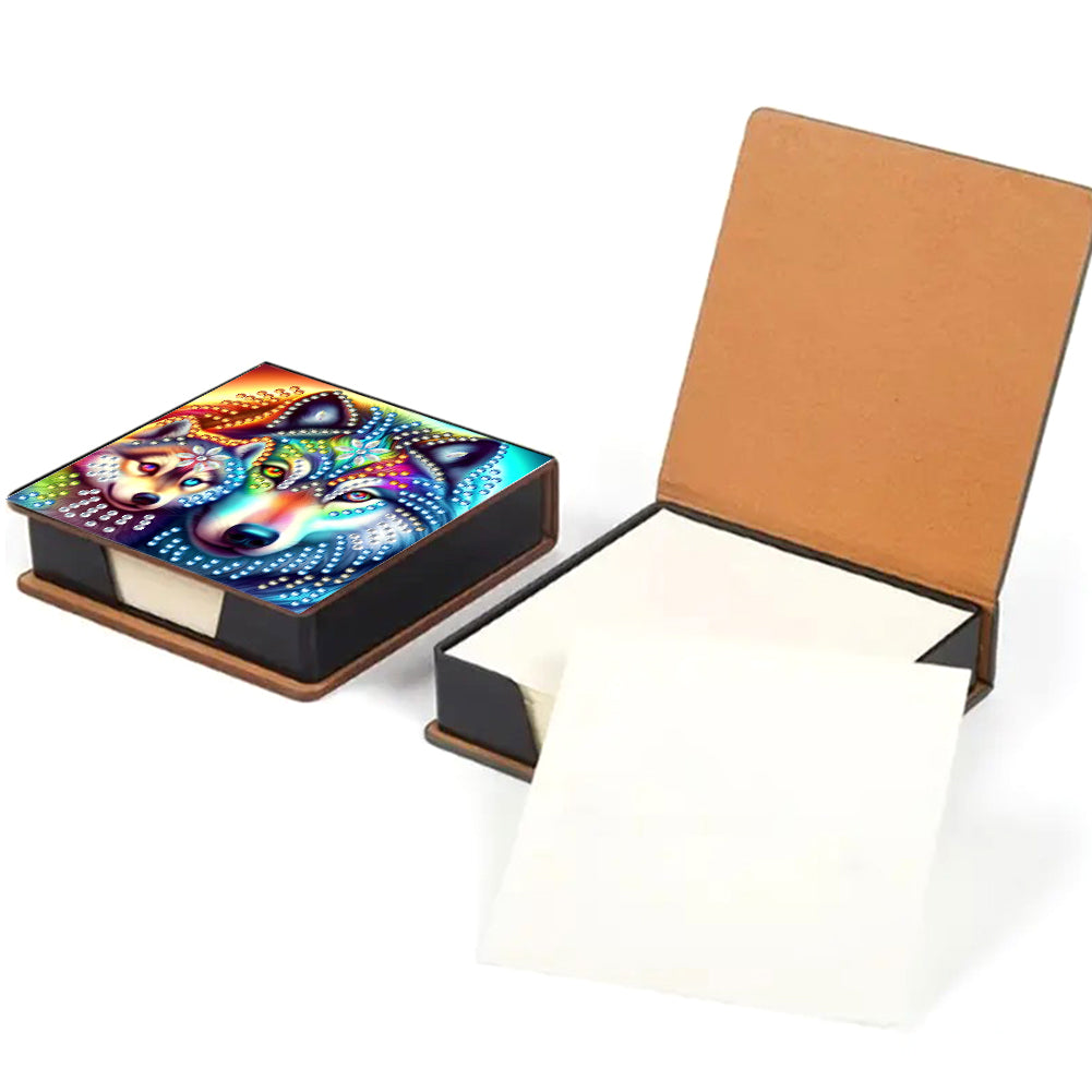Leather 5D Diamond Painting Kit Note Box Diamond Art Notepad Box for Home Office