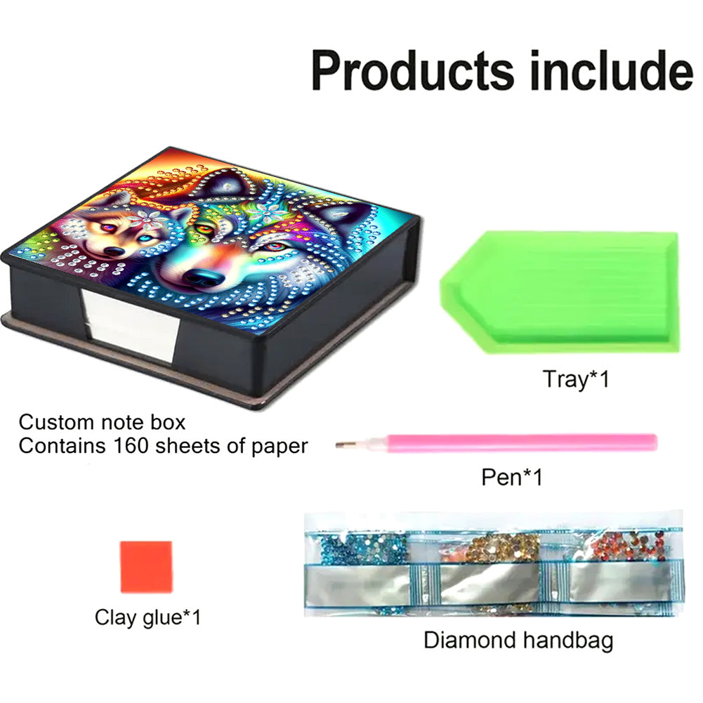 Leather 5D Diamond Painting Kit Note Box Diamond Art Notepad Box for Home Office