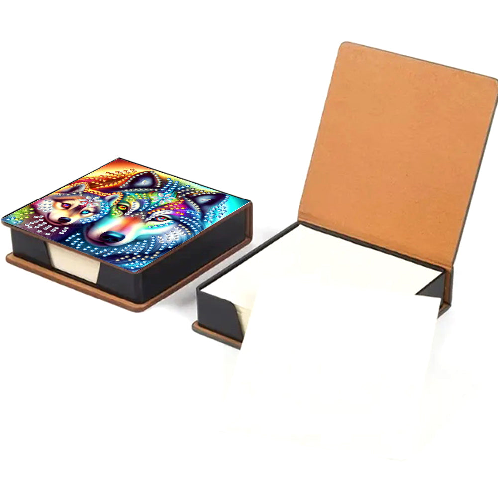 Leather 5D Diamond Painting Kit Note Box Diamond Art Notepad Box for Home Office